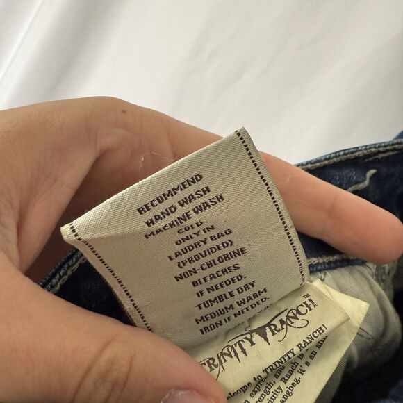 Trinity Ranch Jeans Womens 17 35x35 Dark Wash Blue Denim Bedazzled Cotton Blend - Picture 10 of 16